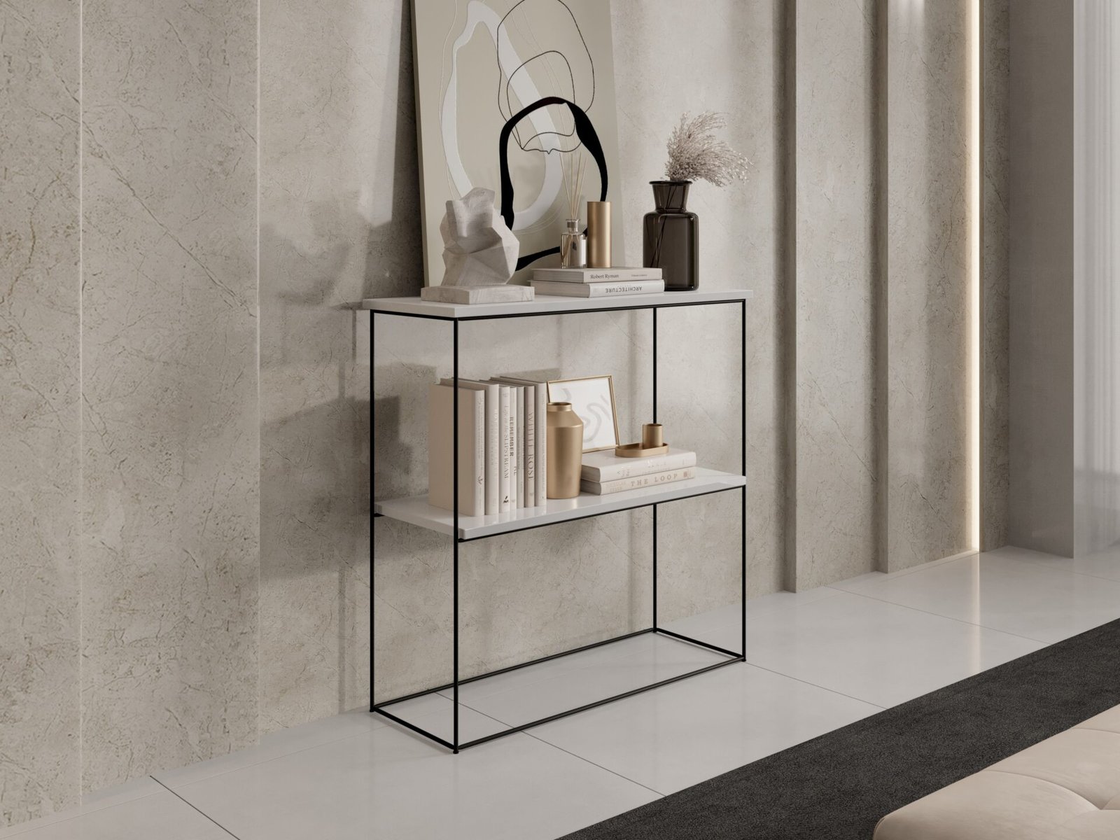 Toni console table black/white glossy ADRK - Image 2