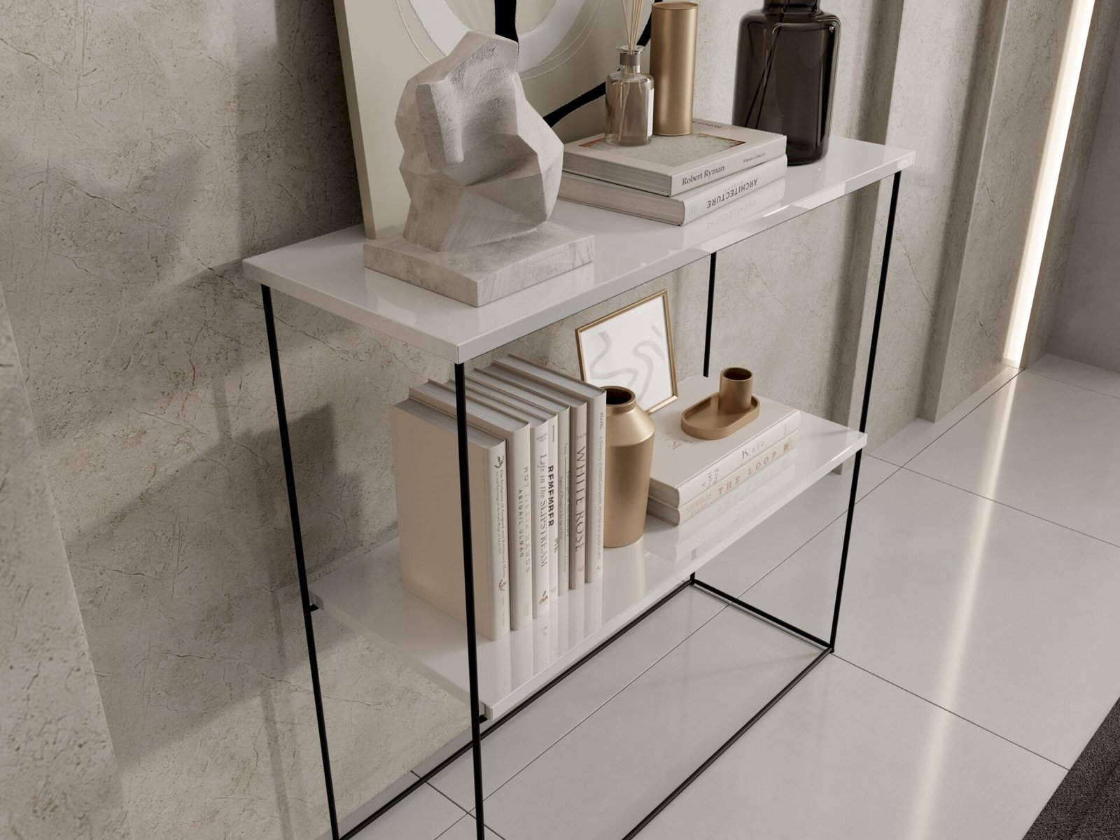 Toni console table black/white glossy ADRK - Image 3