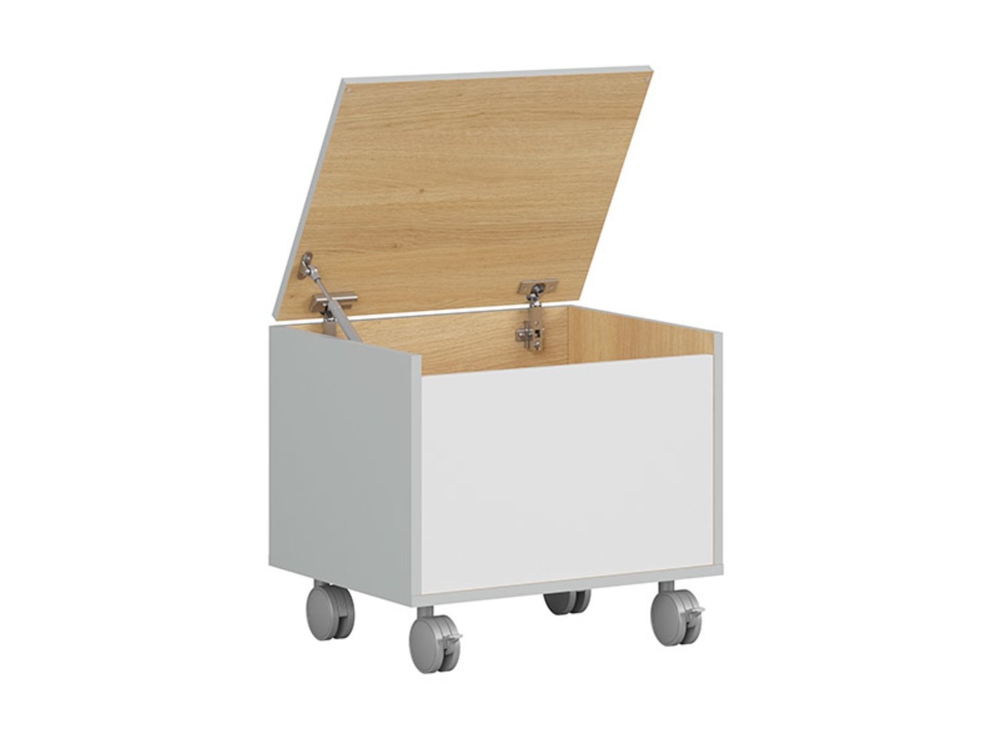 NANDU flowerpot 50 cm light gray/polished oak/glossy white - Image 3