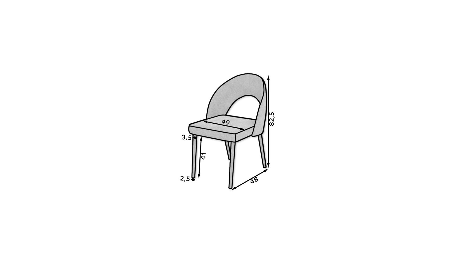 RODOS 82 Chair Dark Walnut ADRK - Image 3