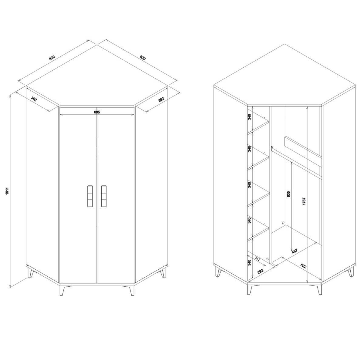 KUBO KB06 corner wardrobe - Image 3