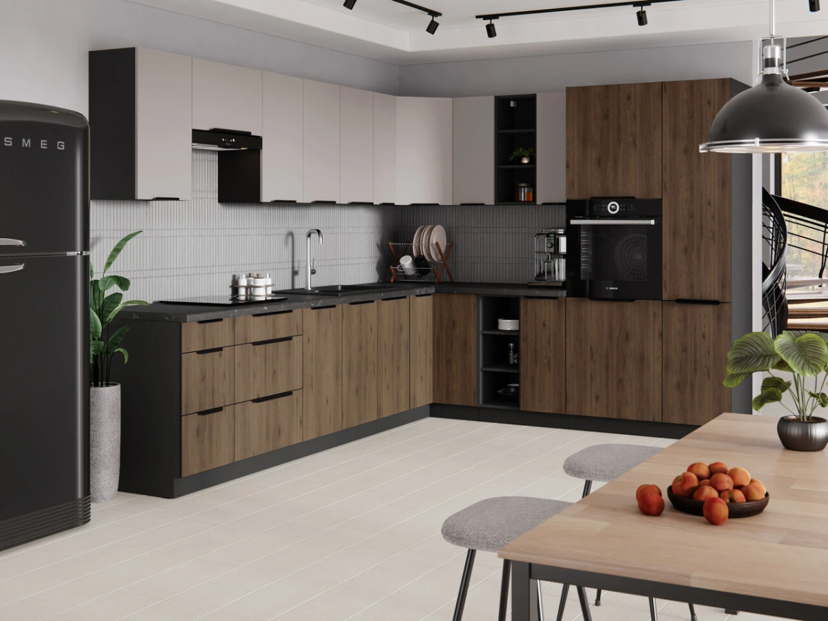 Low deep wall cabinet 60 cm Arona black matt 60 NAGU-36 1F - Image 4