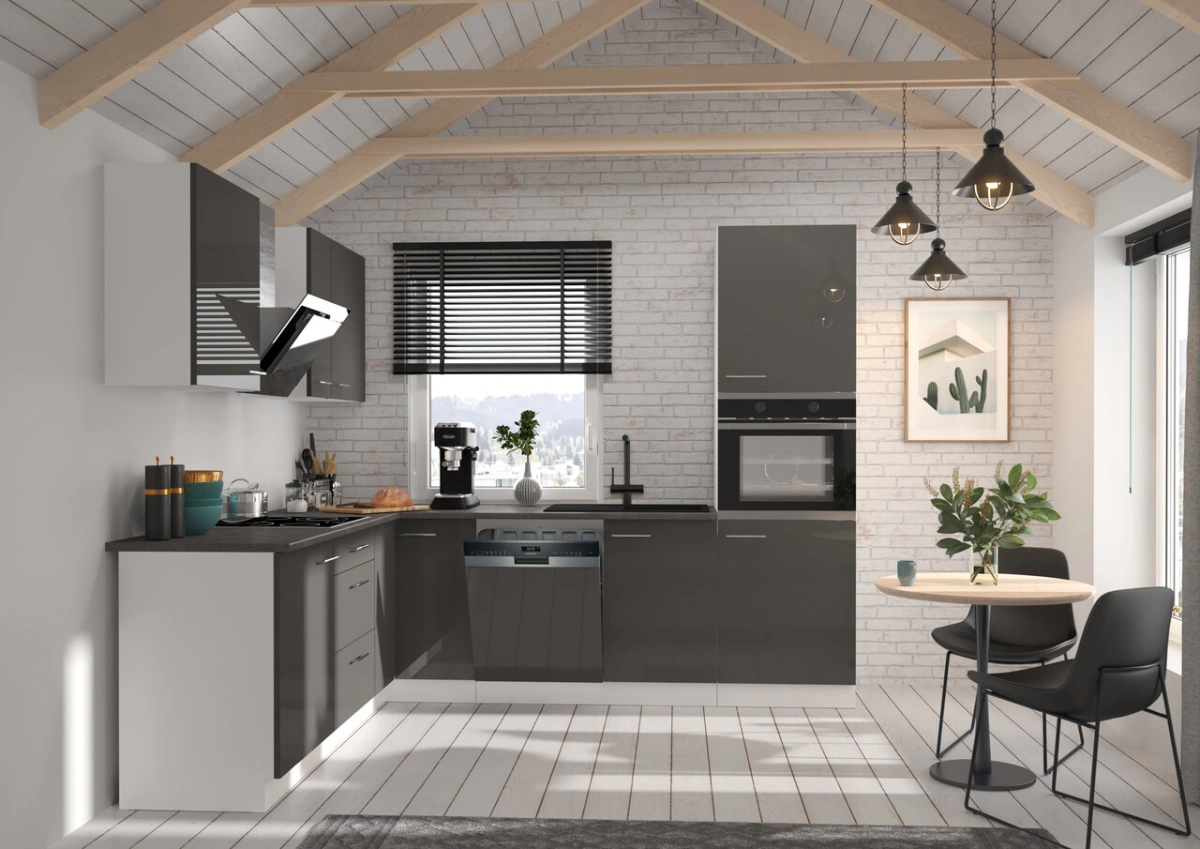 Kitchen set, corner kitchen 260/210 cm Lara Grey