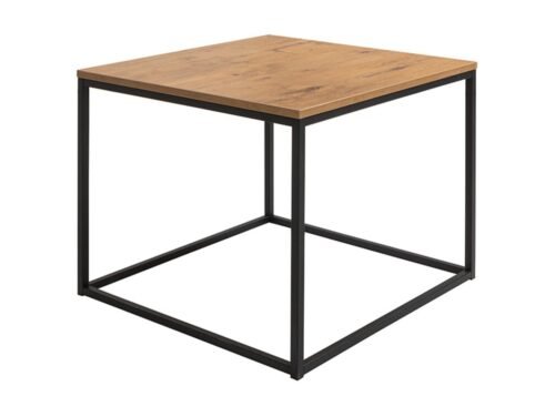 AROZ loft-style coffee table, 69 cm, oak “Lancelot”, black