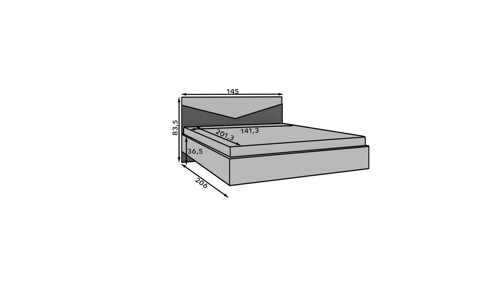 Bed 140 Atson oak/grey beige ADRK - Image 4