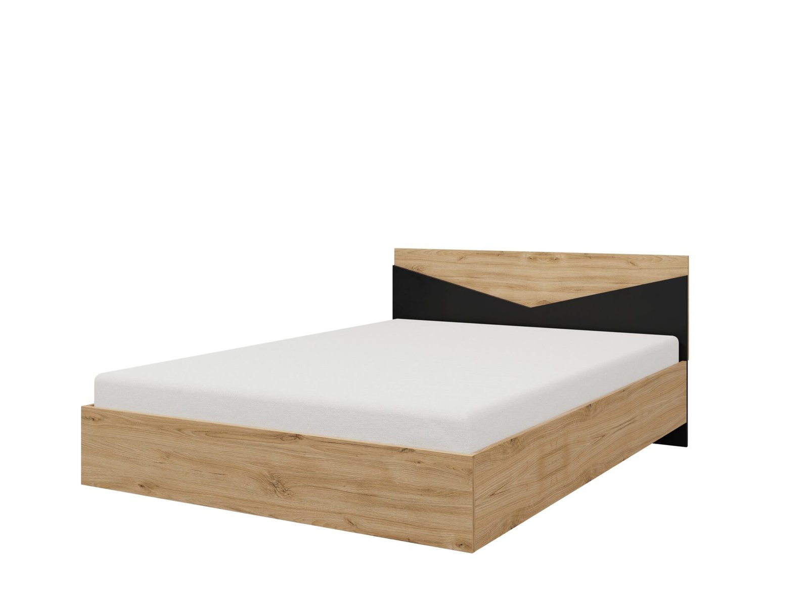 Atson 160 bed, oak/black, ADRK