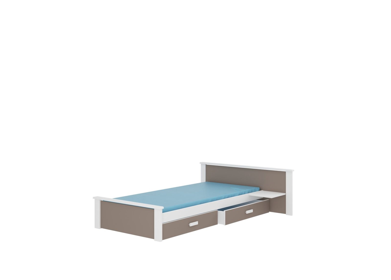 ALDEX SHELF Bed 200x90 White/Truffle ADRK