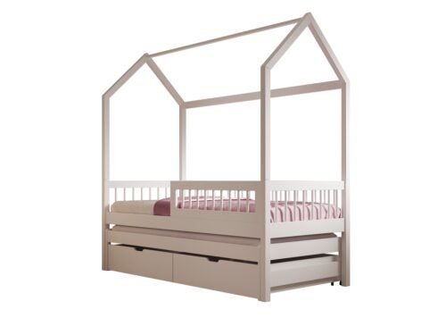 Artes II house-shaped bed with mattress, white, ADRK
