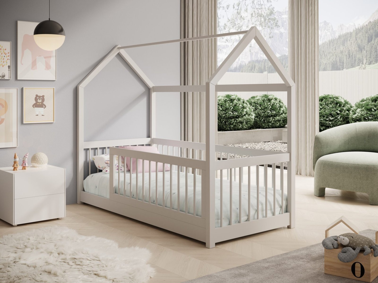 Beautiful house bed, white, ADRK