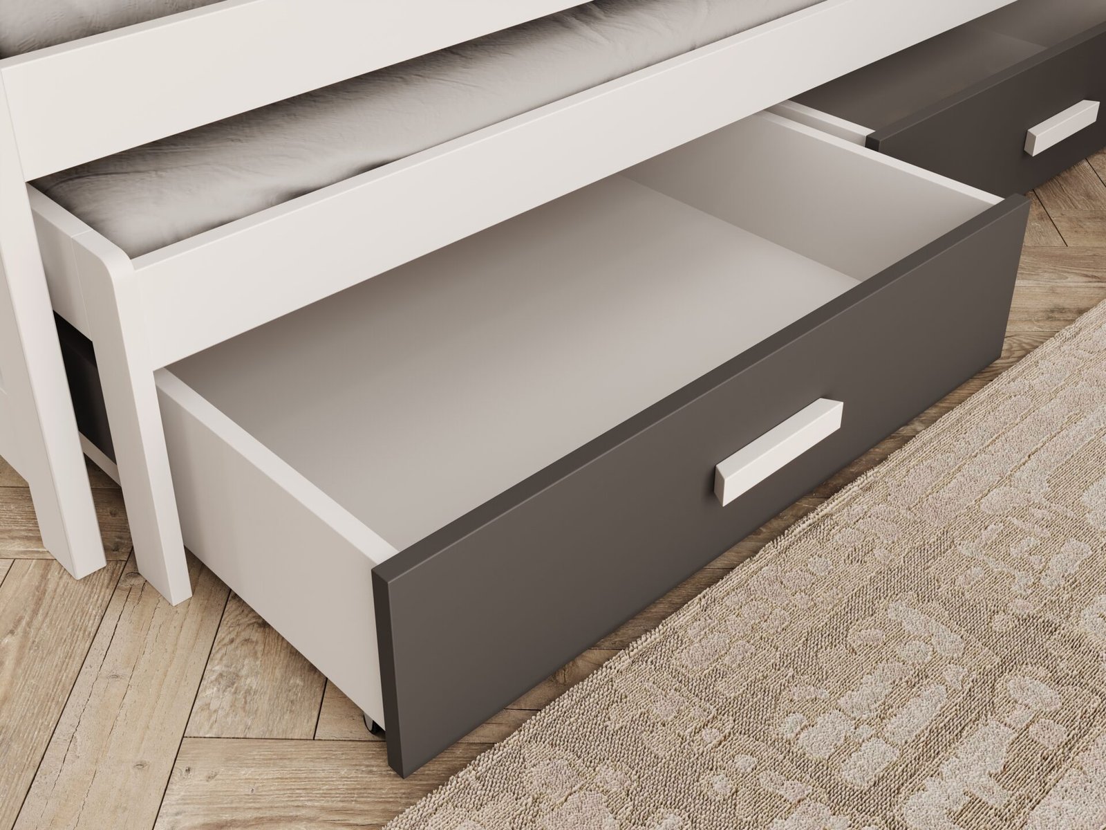 Jasper Cottage bed with mattress, white/anthracite, ADRK - Image 3