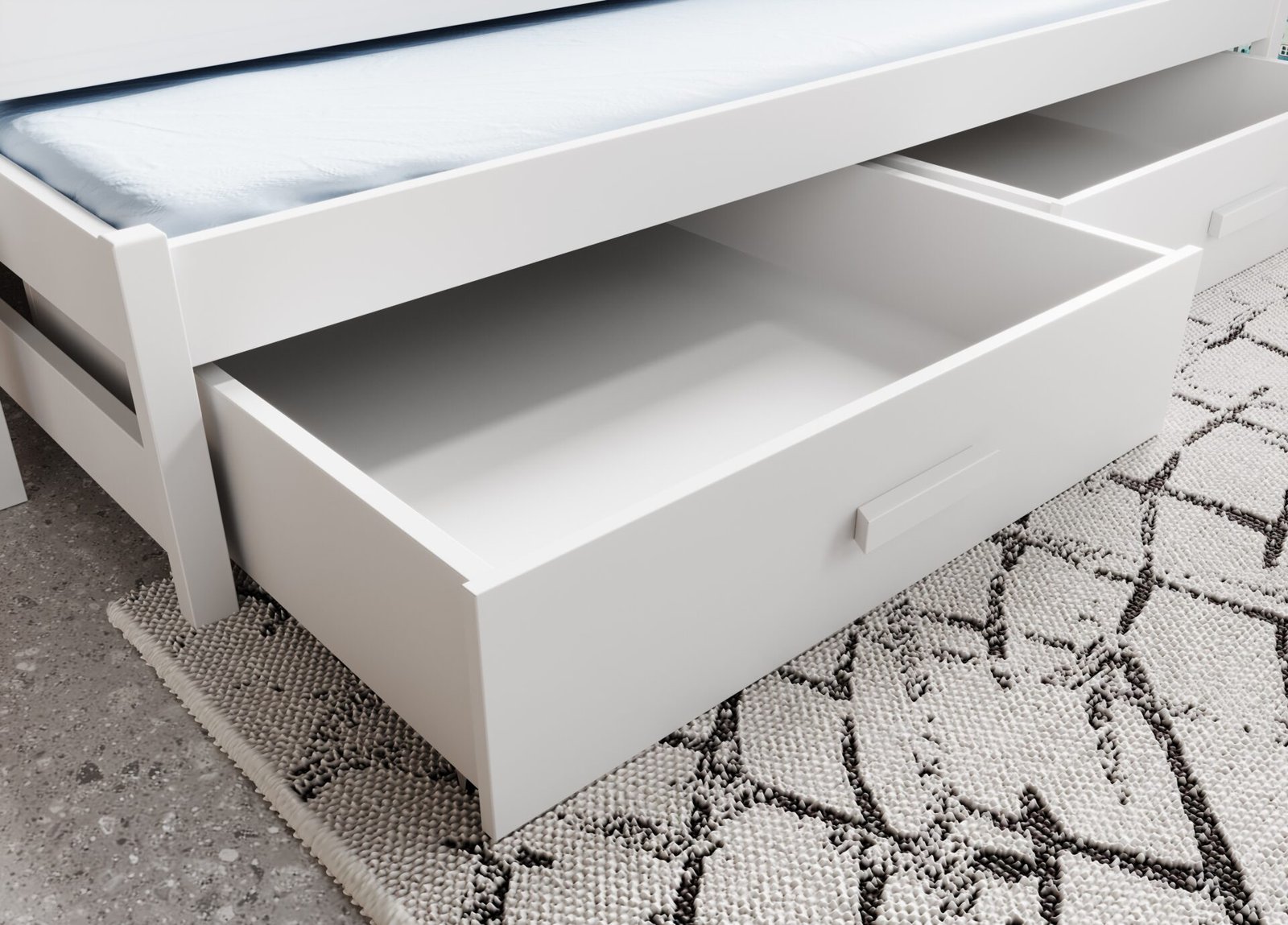 Olen 180x80 children's bed for 2 persons, white, ADRK - Image 3