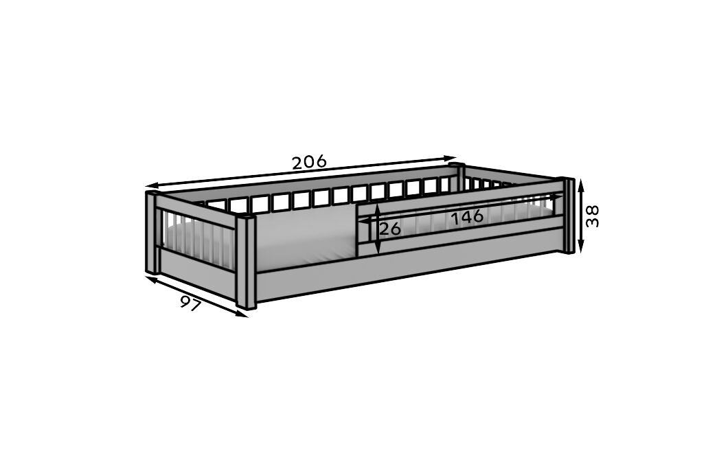 Dori children's bed with mattress, white, ADRK - Image 4