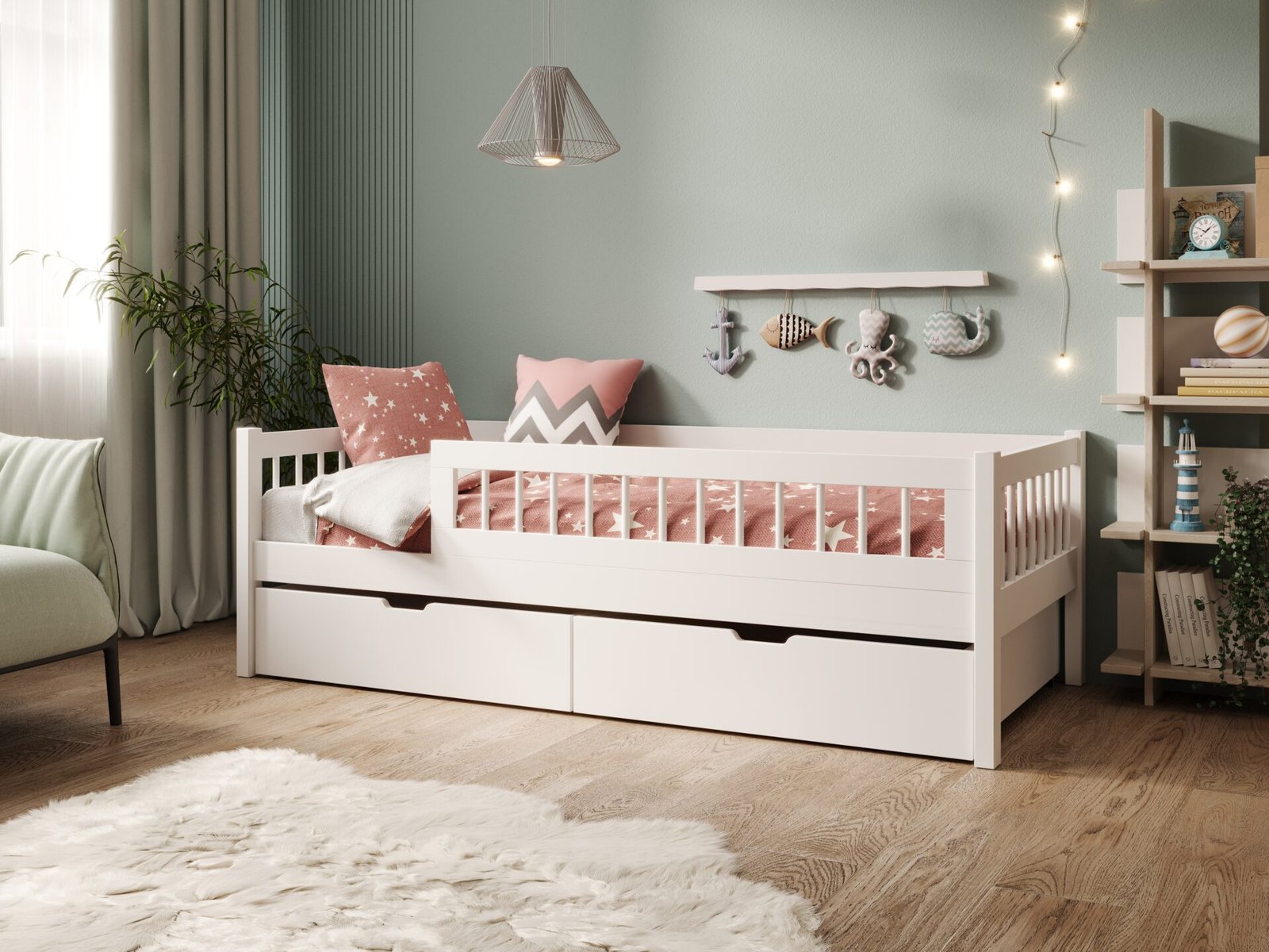 Children's bed with mattress Flora, white, ADRK - Image 2