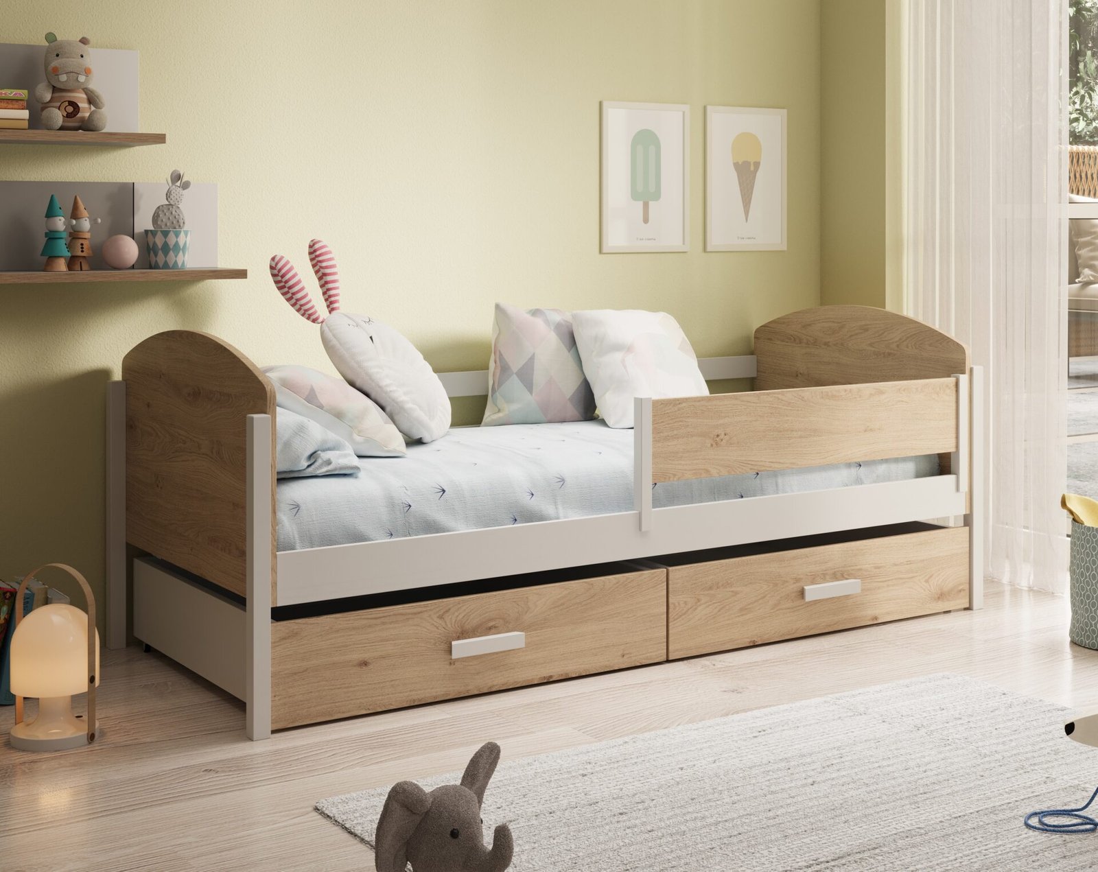 Kalia children's bed 200x90 white/oak ADRK - Image 2