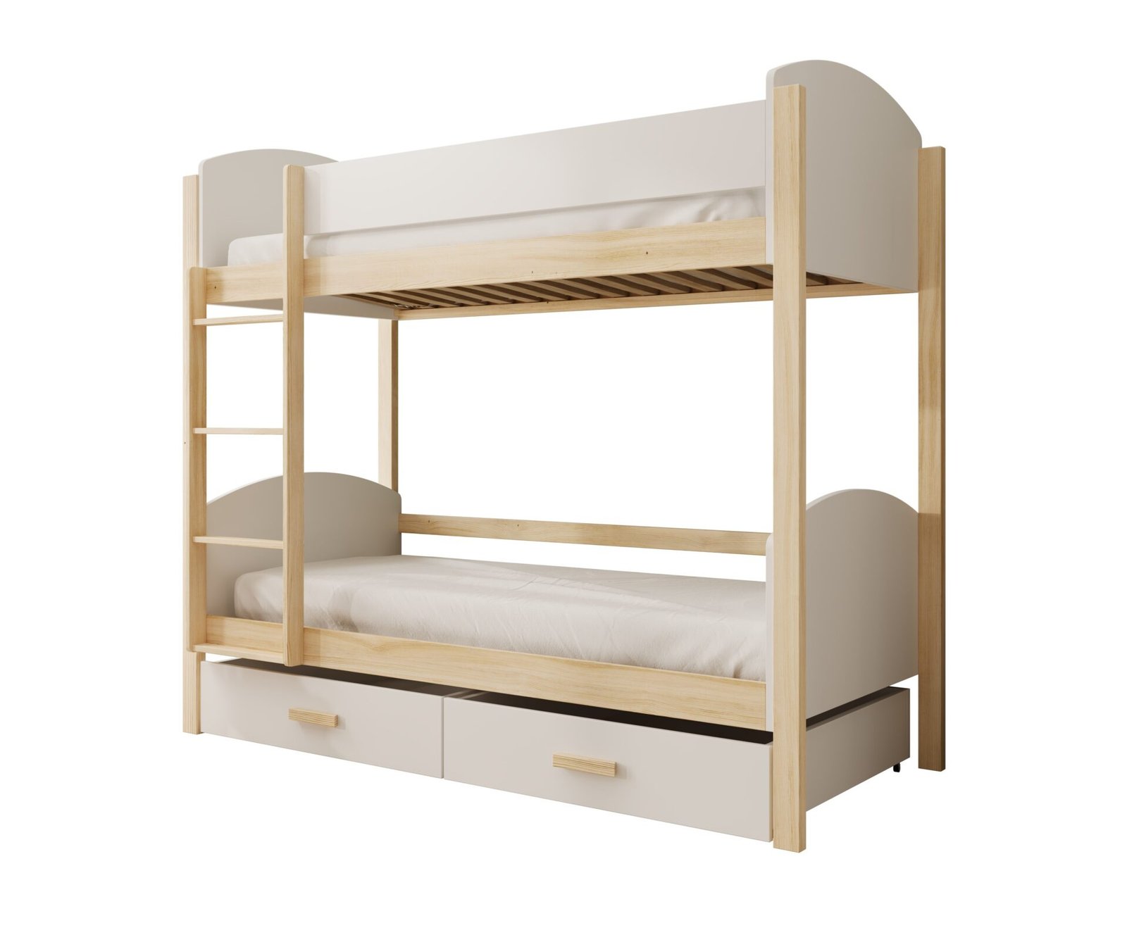 Jori children's bunk bed, 200x90, white/pine, ADRK