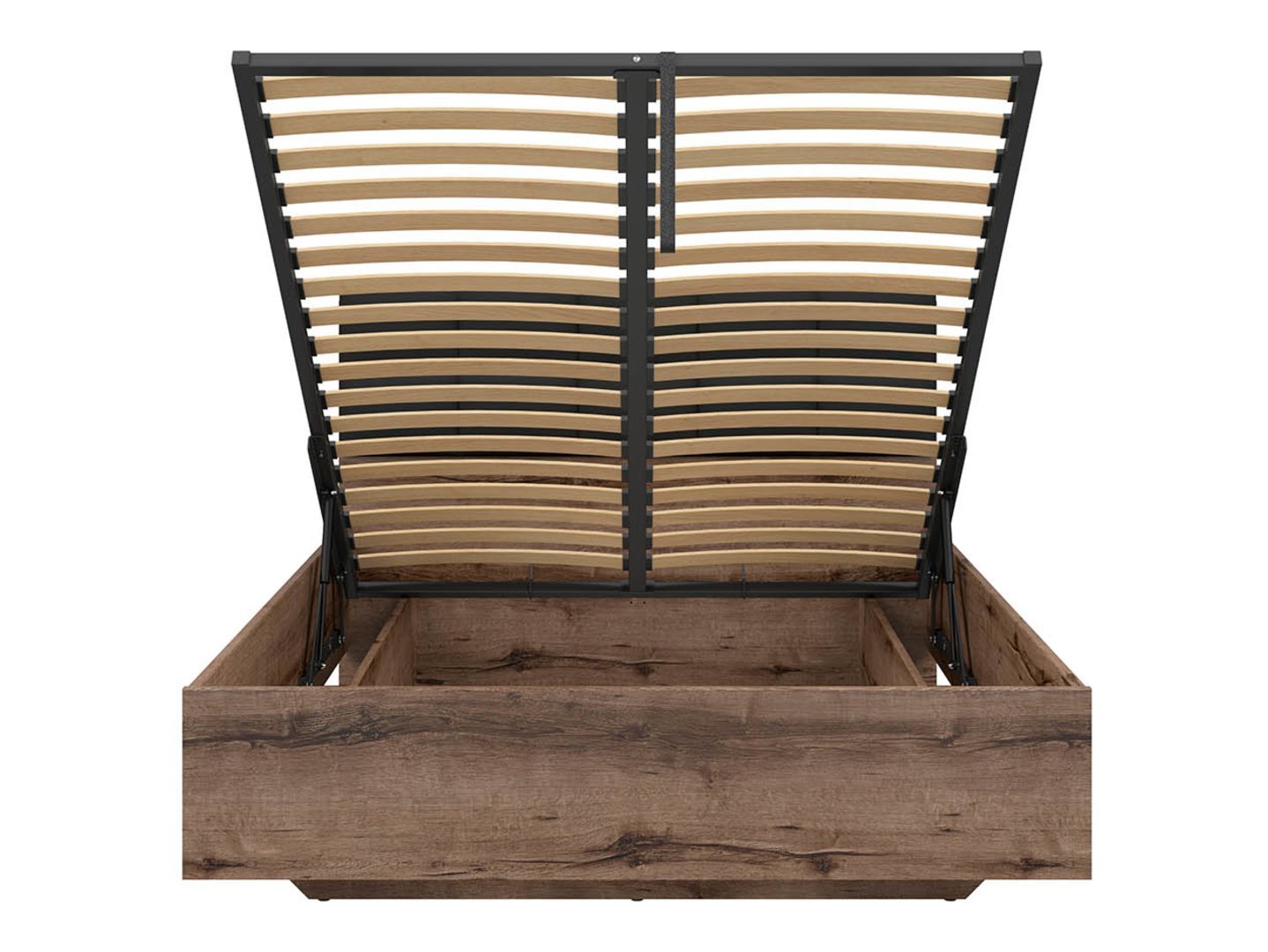 Kassel bed with frame and storage box, 140x200 cm, monastery oak
