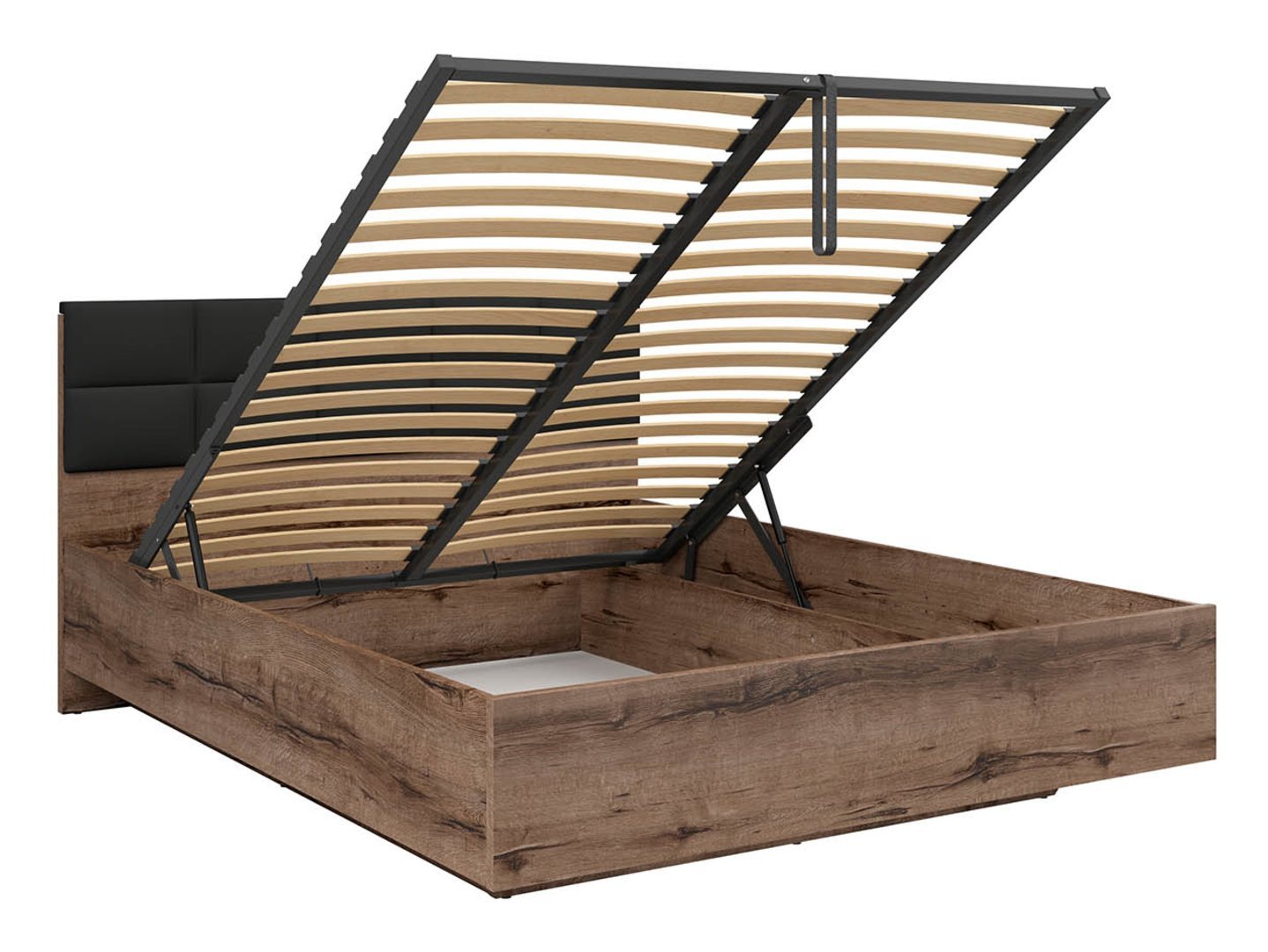 Kassel bed with frame and storage box, 180x200 cm, monastery oak - Image 7