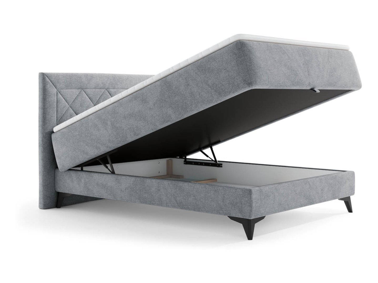 Zalea Neve 85 140 cm continental bed with storage box, grey - Image 2