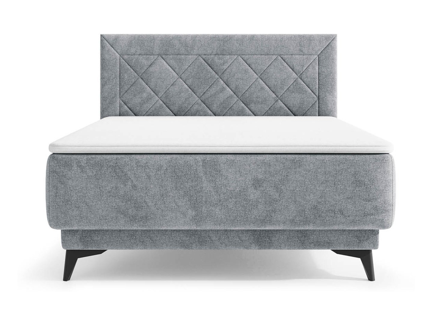 Zalea Neve 85 grey continental bed 160 cm with storage box
