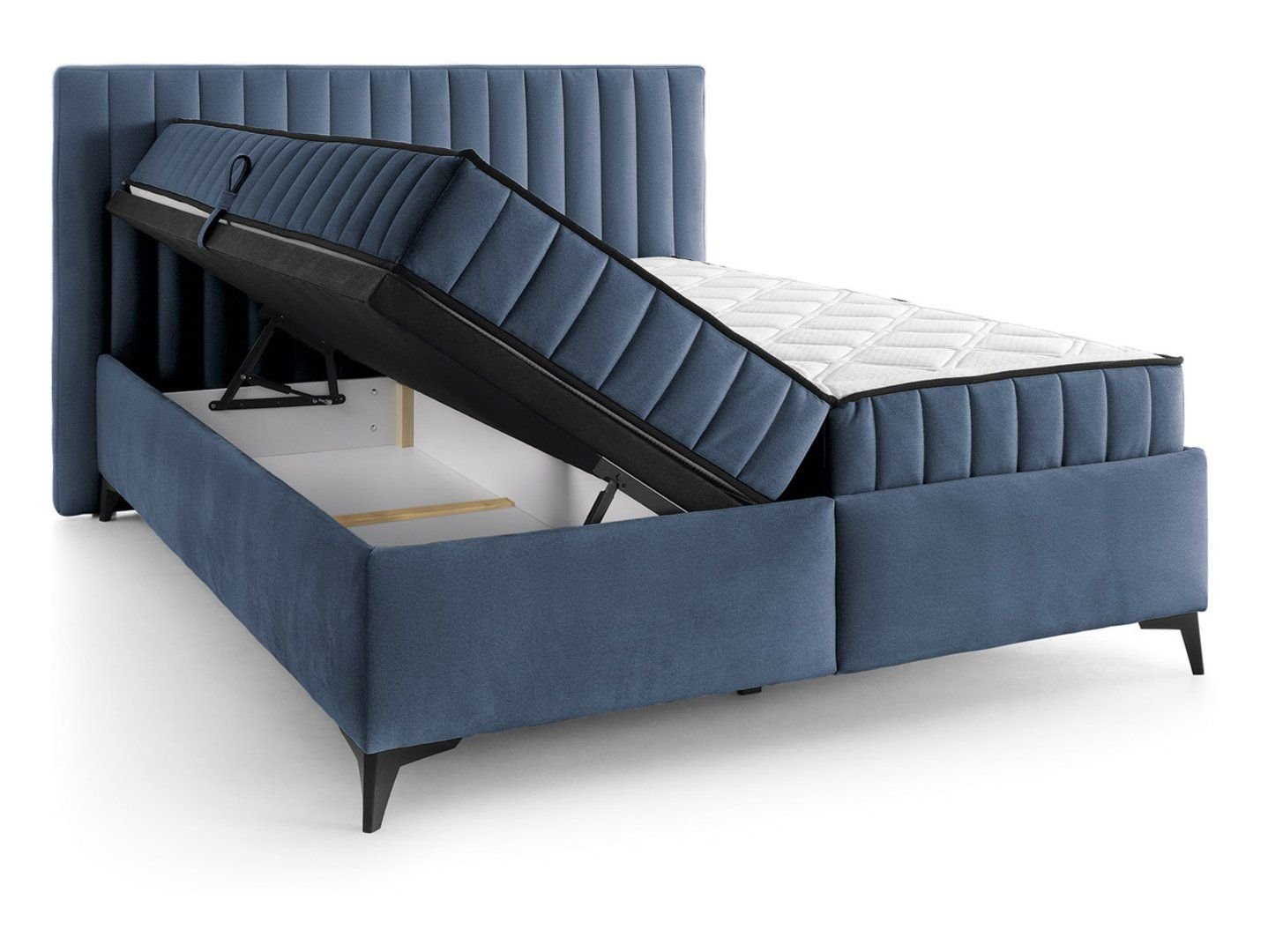 JOY continental bed 160x200 with two blue containers - Image 6