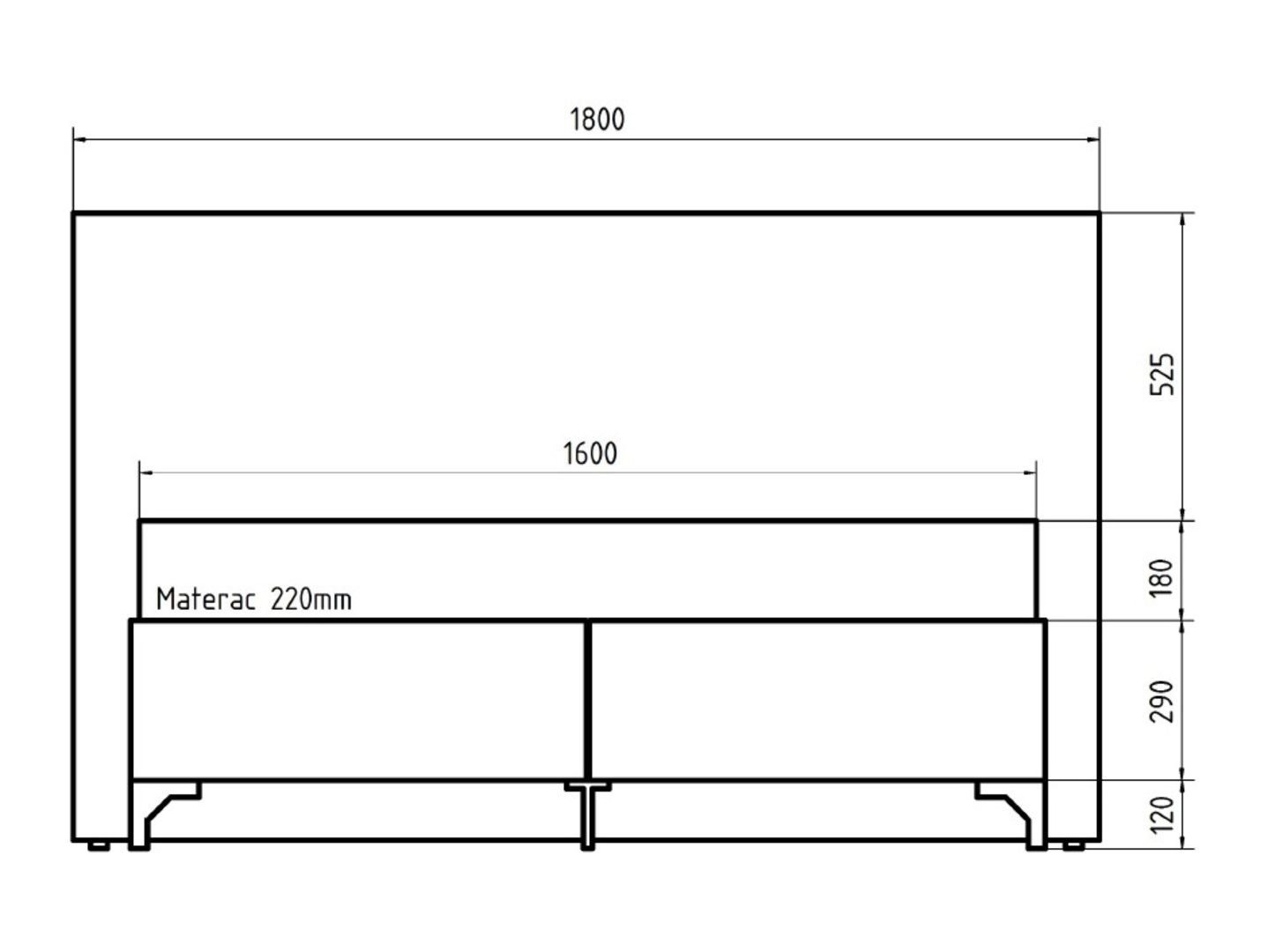 JOY continental bed 160x200 with two blue containers - Image 2
