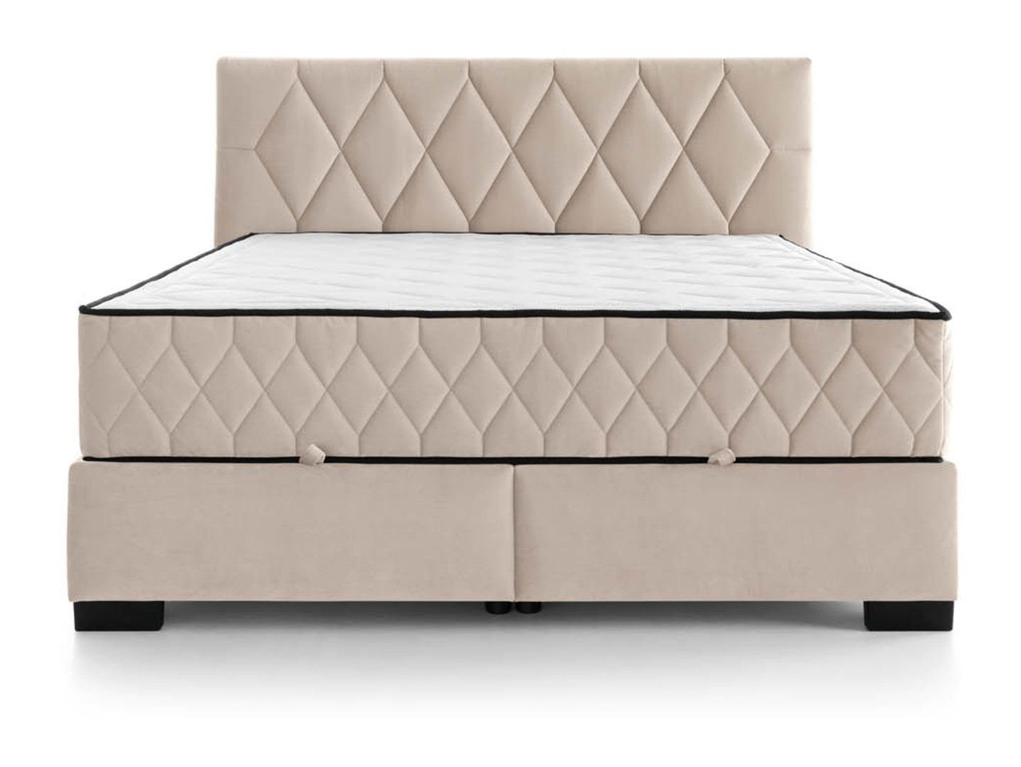 Reve continental bed 180x200 with storage box, beige