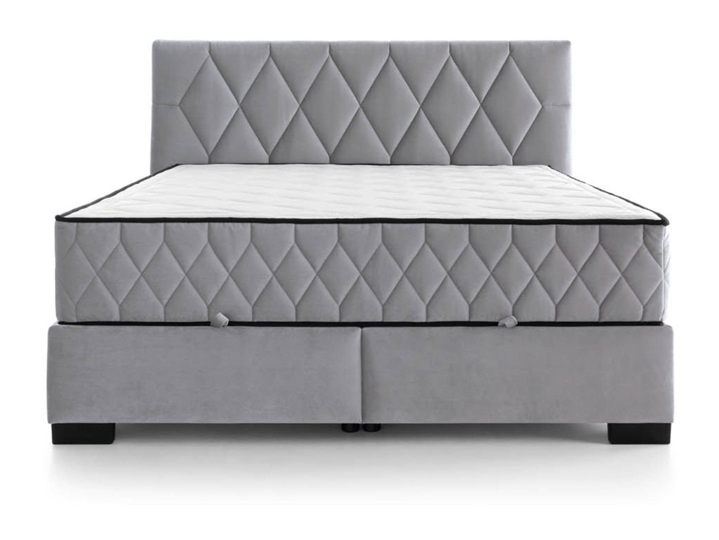 Reve continental bed 180x200 with storage box, gray