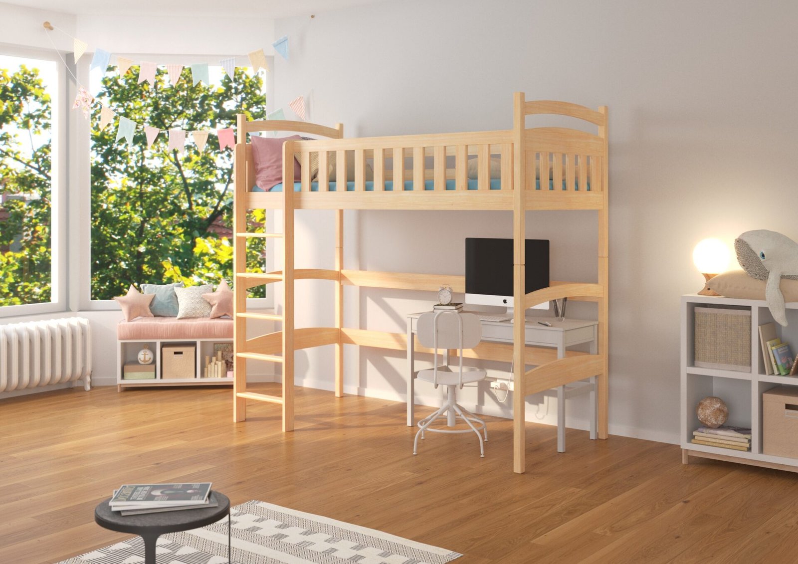 MIAGO mezzanine bunk bed 180x80 pine ADRK - Image 2