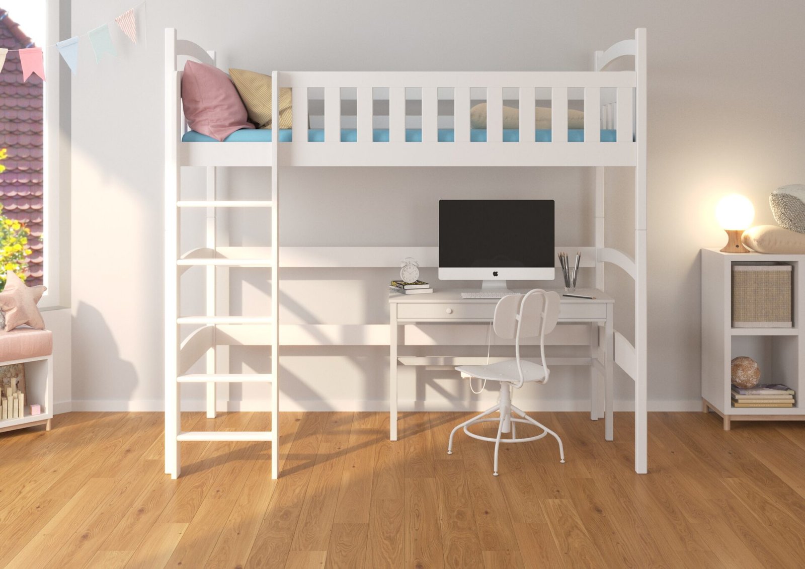 Bunk bed with mattress MIAGO 200x90 white ADRK - Image 3
