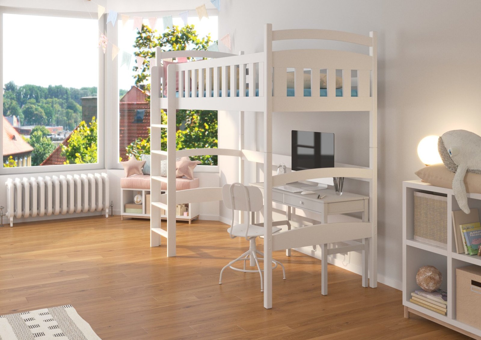 Bunk bed with mattress MIAGO 200x90 white ADRK - Image 4