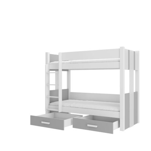 ARTA bunk bed, 180×80, white/gray, ADRK