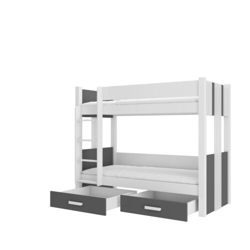 ARTA bunk bed, 200×90, white/anthracite, ADRK