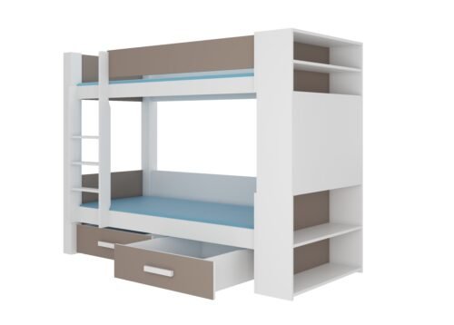 GARET bunk bed 200×90 white/truffle color ADRK