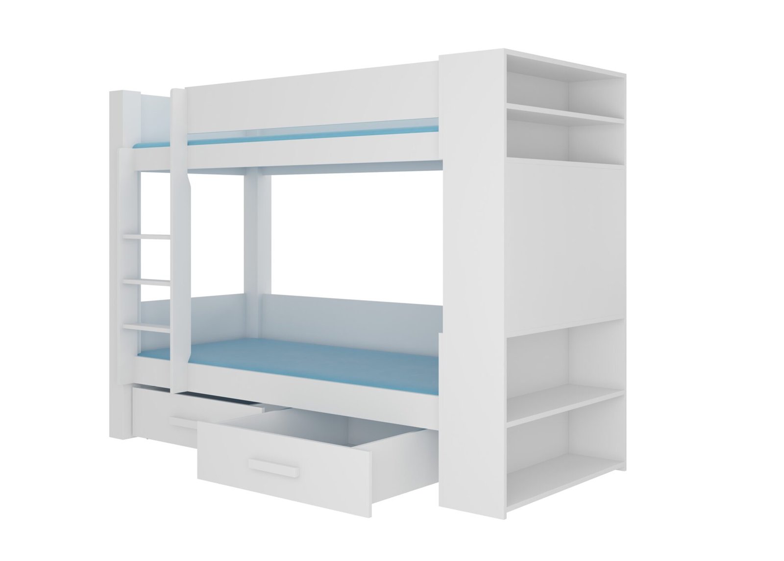 Bunk bed with GARET 200x90 mattresses, white, ADRK