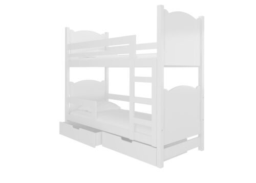 Double bunk bed with MARABA mattresses, white, ADRK