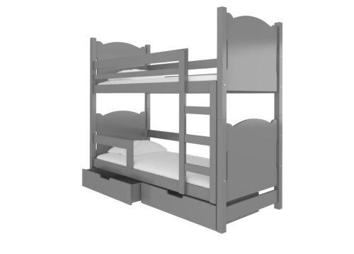 Double bunk bed with MARABA mattresses, gray, ADRK