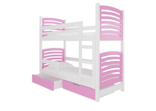 Double bunk bed with OSUNA mattresses, white/ADRK pine