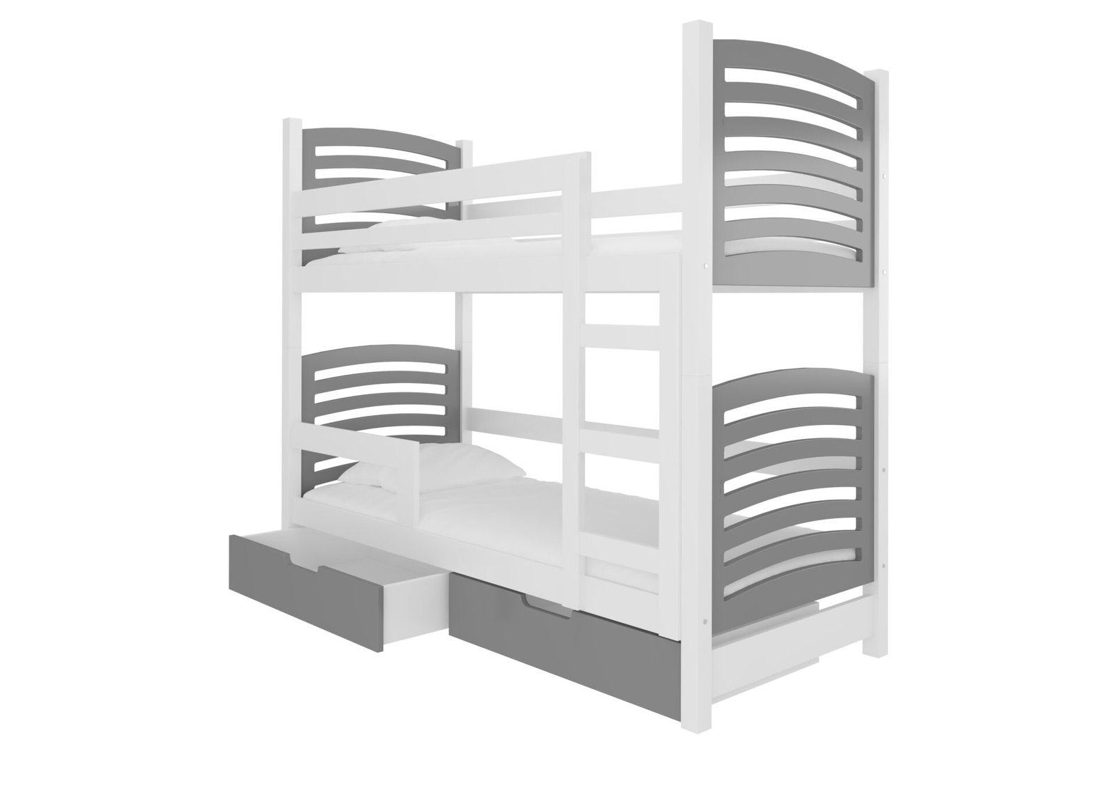 Bunk bed with mattresses OSUNA, white/gray, ADRK