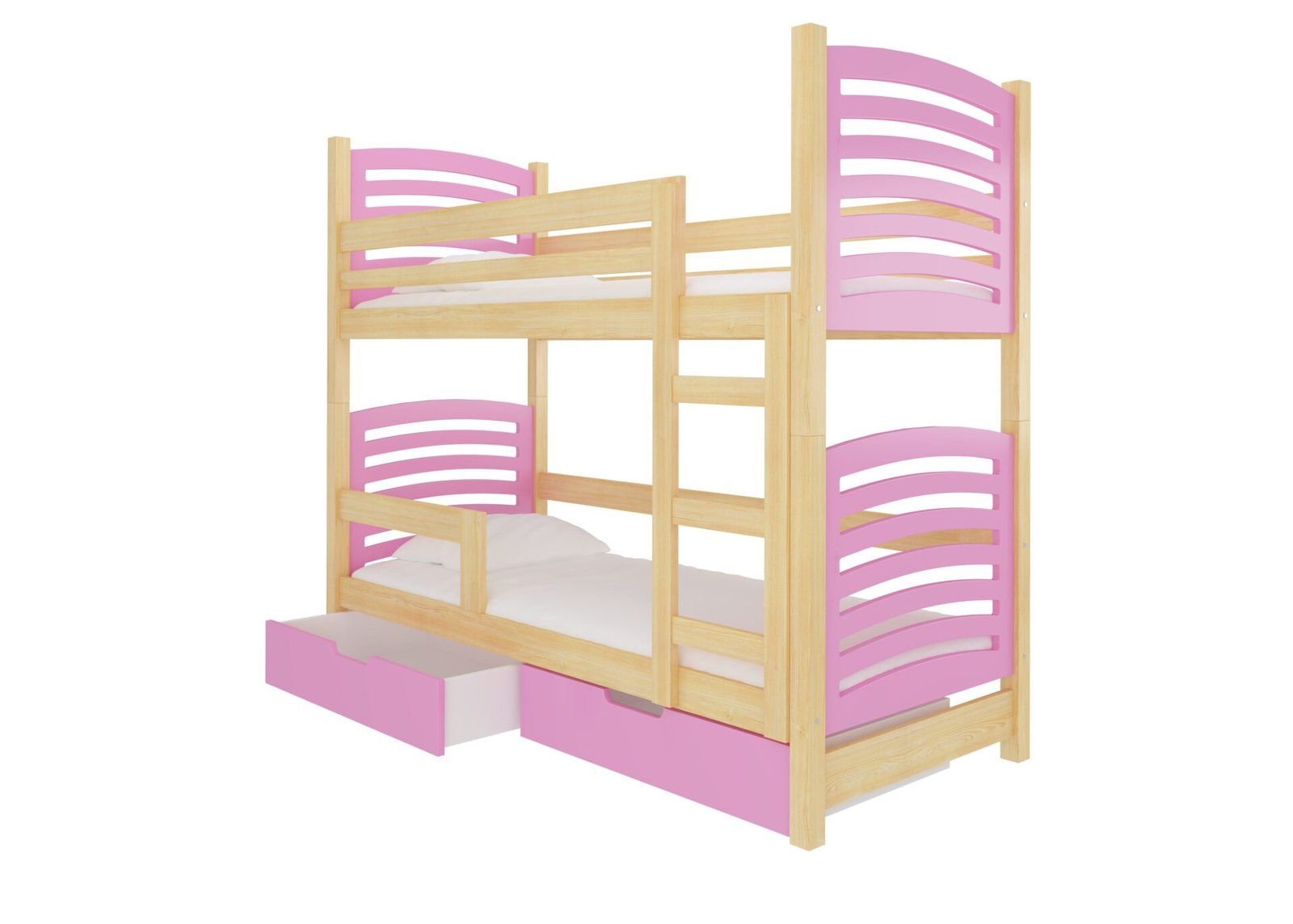 Double bunk bed with mattresses OSUNA, pine ADRK