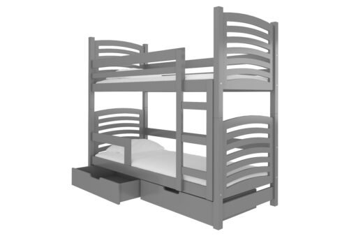 Double bunk bed with OSUNA mattresses, gray, ADRK