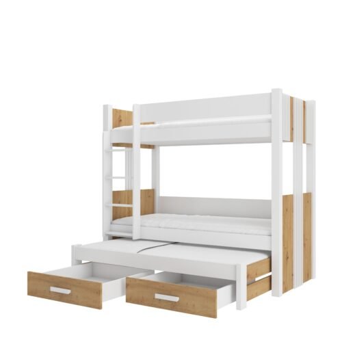 ARTEMA triple bunk bed 200×90 white/Artisan ADRK