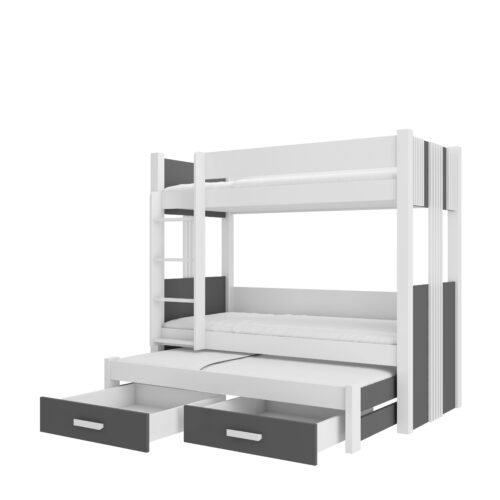 ARTEMA triple bunk bed 200×90 white/anthracite ADRK