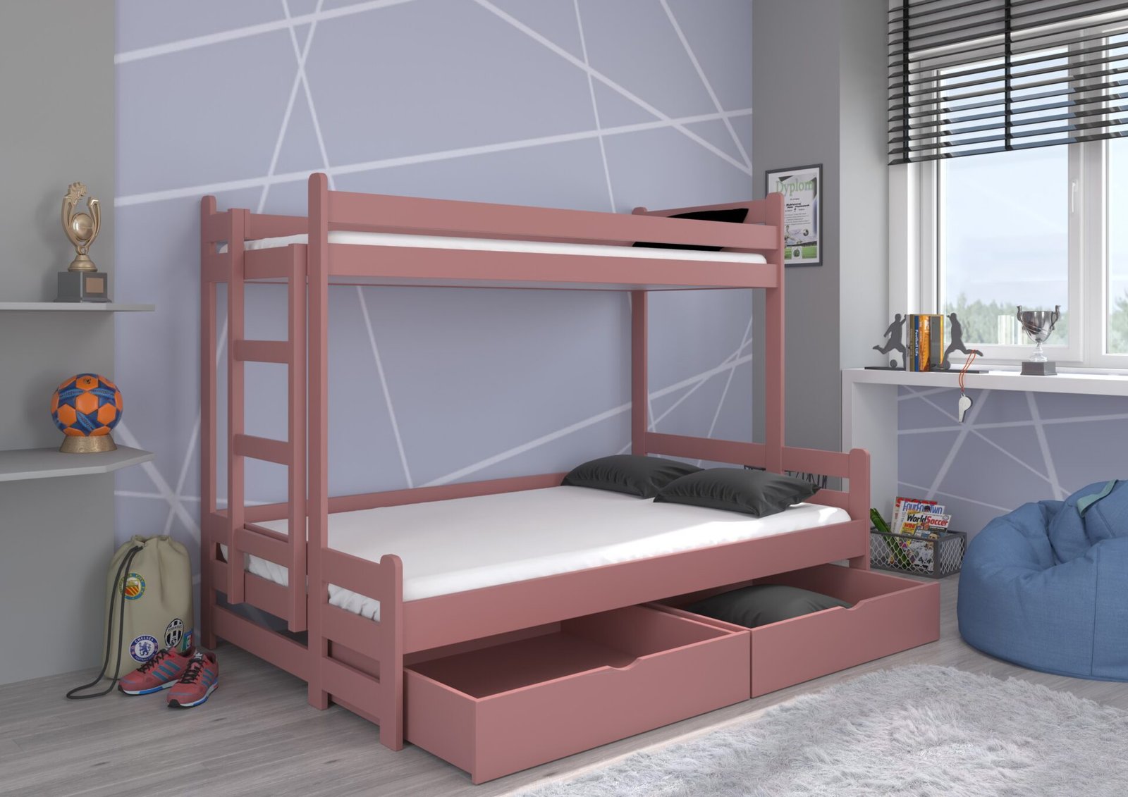 BENITO triple bunk bed 200x80 pine ADRK - Image 2