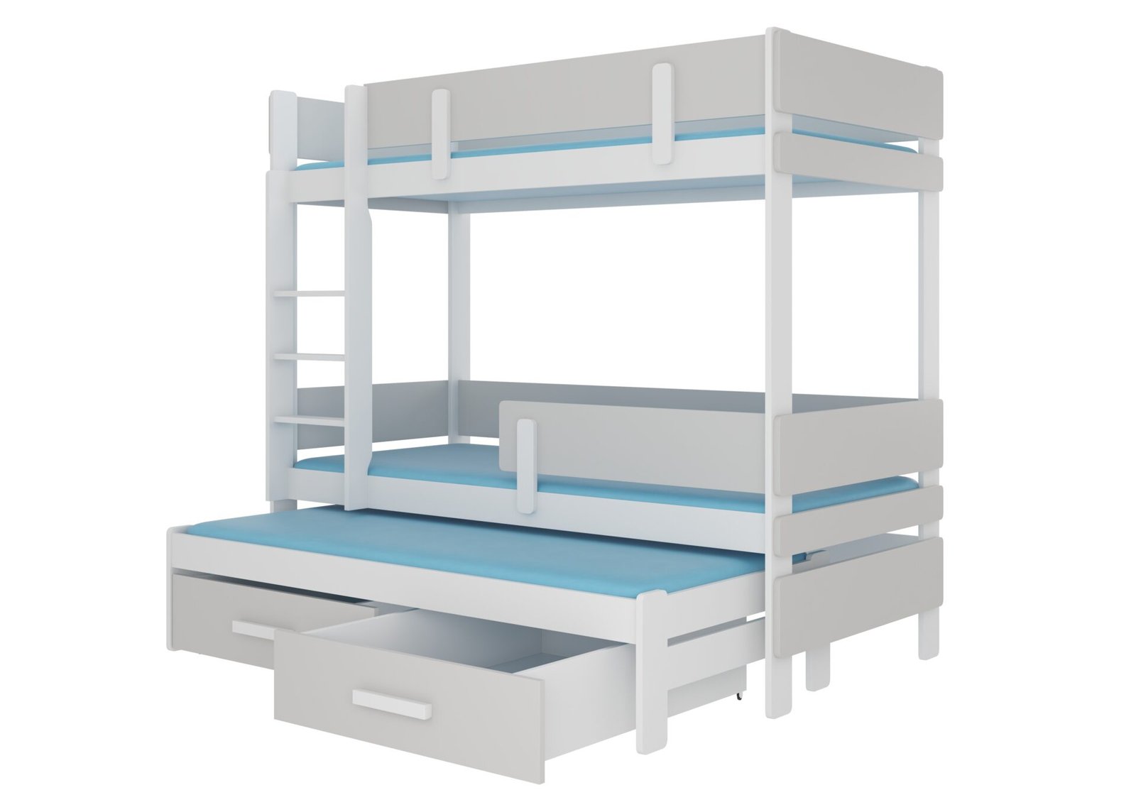 ETAPO triple bunk bed 200x90 white/gray ADRK