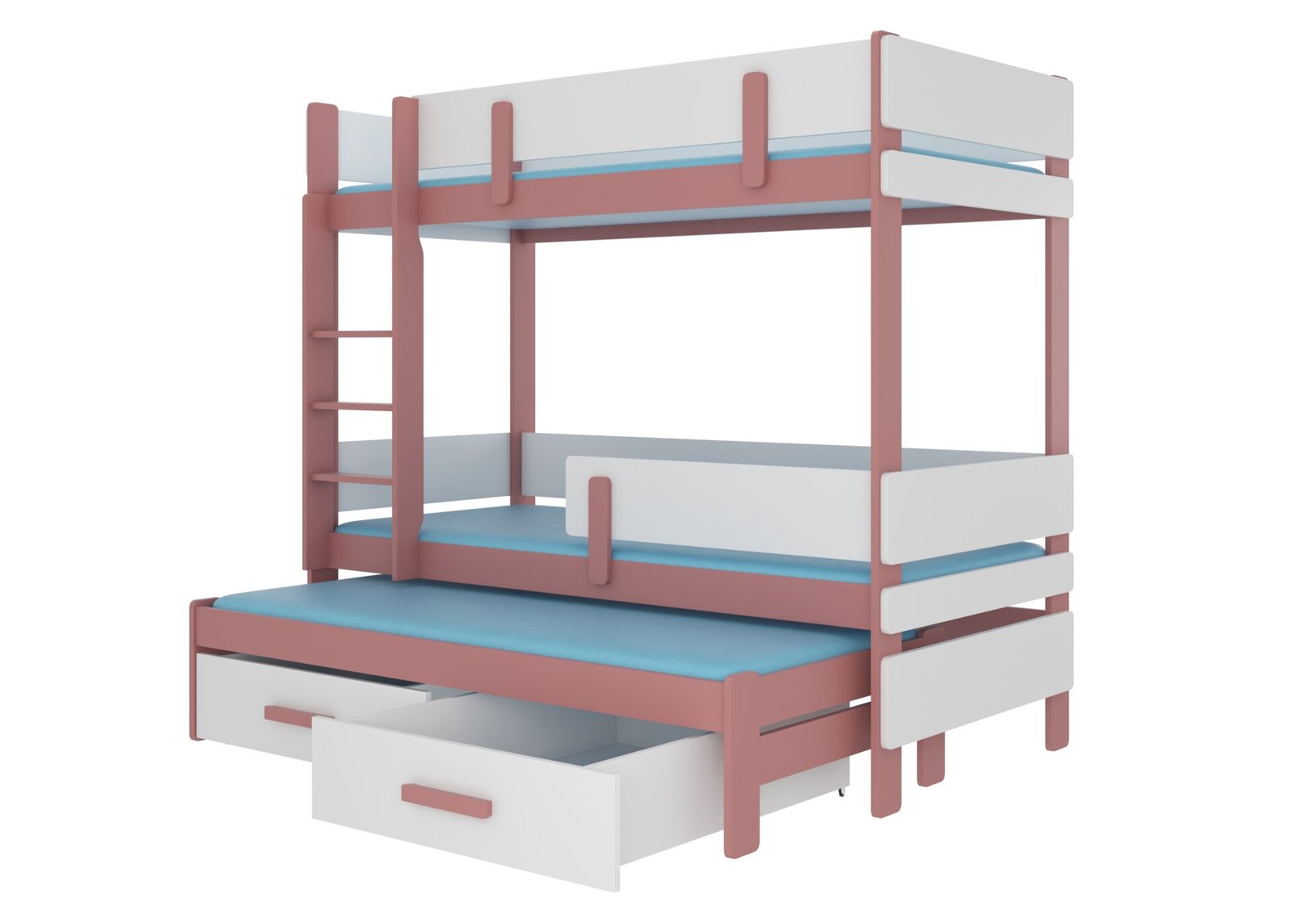 ETAPO triple bunk bed 200x90 pine/white ADRK