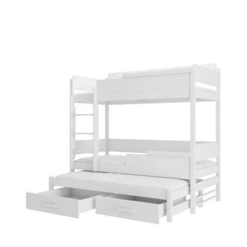 Triple bunk bed with QUEEN mattresses 200×90 white ADRK