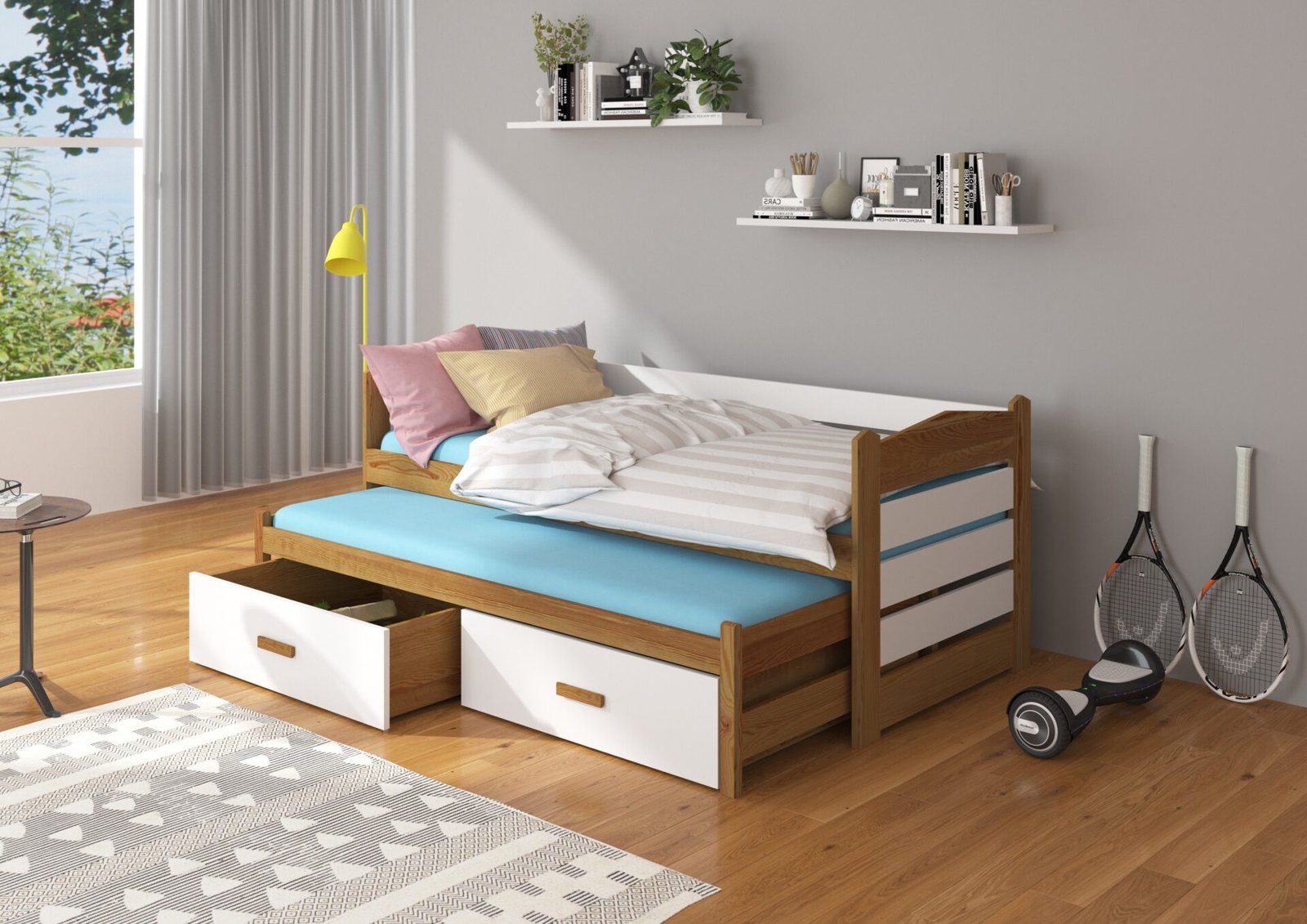 TIARRO double bed 180x80 oak/white ADRK - Image 3