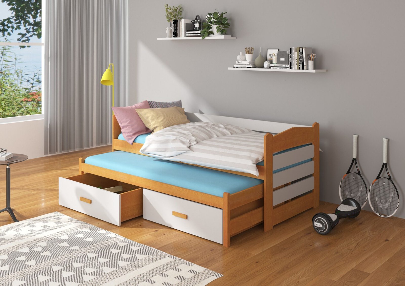 TIARRO double bed 180x80 alder/gray ADRK - Image 3