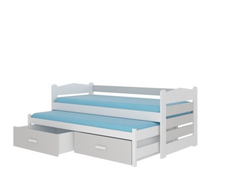 TIARRO double bed 200×90 white/gray ADRK