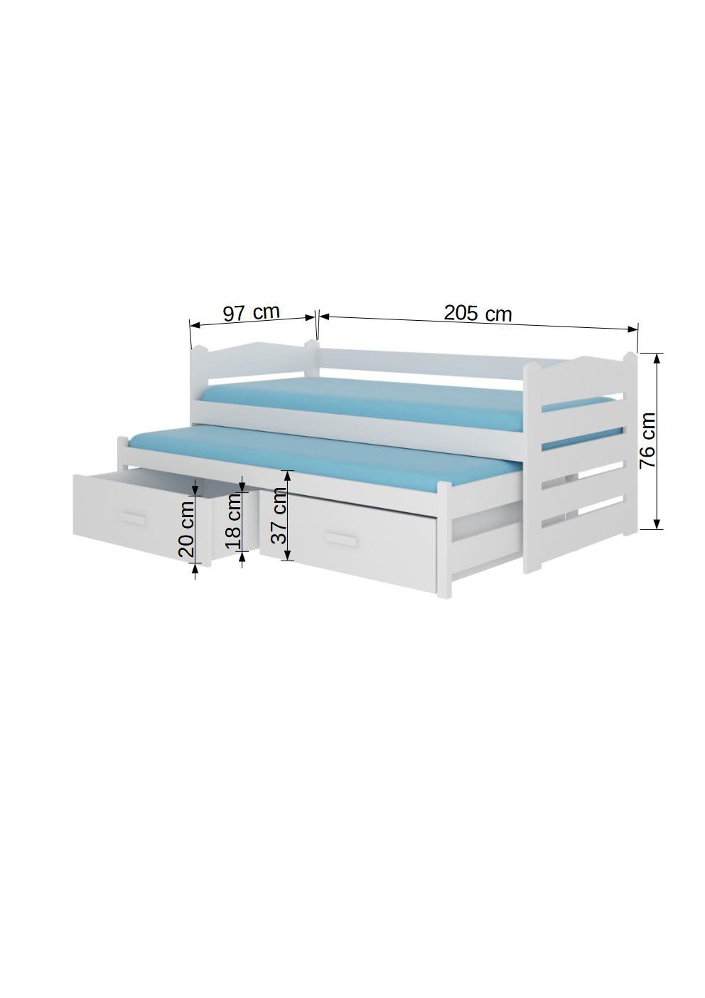 TIARRO double bed 200x90 oak/white ADRK - Image 2